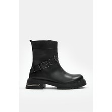 Nilufarr Raina Siyah Hakiki Deri Kadın Bot