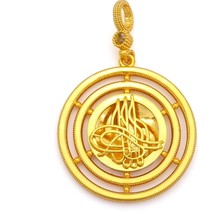 ferizz altın kaplama  ajda desenli tuğralı küçük boy kolye ucu tgr-734