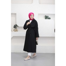 Kulvar Trend 4175 Şal Yaka Apoletli Kuşaklı Aerobin Astarlı Trençkot