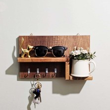 Tekir Store Kapı Önü Anahtarlık Askısı Ahşap Dekoratif Orijinal Çam Raflı Anahtar Askılığı