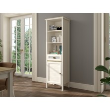 Sakura Hunerika Nevra Premium 1 Kapak 1 Çekmeceli Büfe/vitrin -Legnano/krem Minifiks Bağlantılı