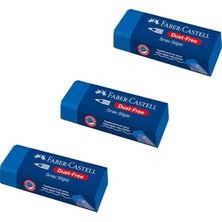Faber-Castell Mavi Dust Free Orta Boy Sınav Silgisi 3'lü Set