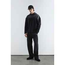 Giesto Efektli Logo Detaylı Siyah Sweatshırt