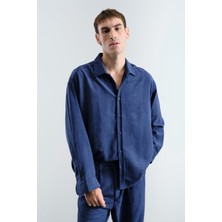 Giesto Efektli Modal Lacivert Gömlek