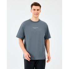 Skechers M Graphic Tee Reflect Logo Oversize T-Shirt Erkek Gri Tshirt S231094-3998
