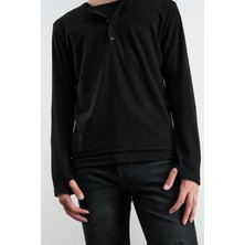 Giesto Içi Atletli Uzun Kol Siyah T-Shırt