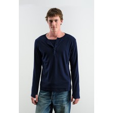 Giesto Içi Atletli Uzun Kol Lacivert T-Shırt