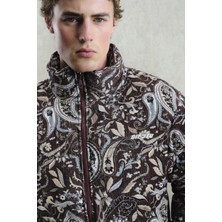 Giesto Desenli Kadife Şişme Bordo Mont