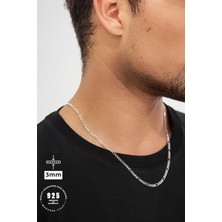 Marakas Italy 3mm Figaro 925 Ayar Gümüş Kolye