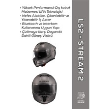 Ls2 Stream 2 Nardo Gri Motosiklet Kaskı – Full Face, Güvenli & Konforlu Tasarım