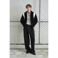 Giesto Siyah Kadife Kolej Ceket