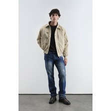 Giesto Metal Aksesuarlı Bej Bomber Ceket