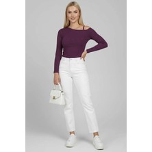 Etiler Collection Tek Omuz Ipli Bluz Mürdüm T4328