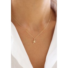 Zeyd Jewelry Taşlı Deniz Yıldızı 14 Ayar Altın Kolye