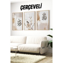 KutuTR 🌿 Islami Hat Sanatıyla Bezenmiş 3’lü Tablo Seti 🌿 CRV1086 23 x 32