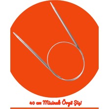 Masal Örgü Evi Çelik Telli Misinalı 40 cm Örgü Şişi(Yaka Vekol Için Özel Kısa Şiş)