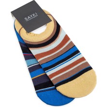 Hatemoğlu Bej - Lacivert 2'li Çizgili Babet Çorap