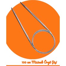 Masal Örgü Evi Çelik Telli Misinalı 100 cm Örgü Şişi