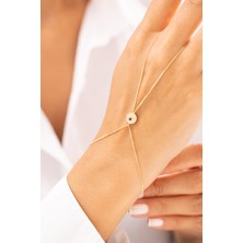 Zeyd Jewelry Minimal Nazar Gözlü 14 Ayar Altın Şahmeran