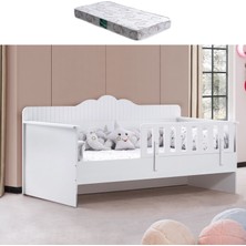 Setay Karyola, Flower Montessori Karyola - Beyaz + 1 Adet Comfort Yatak