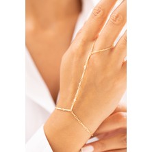 Zeyd Jewelry Modern Ince Zincir Taşlı 14 Ayar Altın Şahmeran