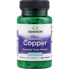 Swanson, Albion Copper Mineral Bakır 2 Mg 300 Tablet