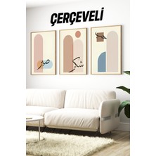 KutuTR ✨ Modern Hat Sanatıyla Zarif Buluşma: Çam Ahşap Çerçeveli Tablo Seti✨ CRV1098 23 x 32