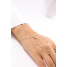 Zeyd Jewelry Yeşil Taşlı Toplu Zincir 14 Ayar Altın Şahmeran