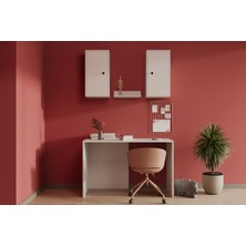 nettrends.net The New Trend Of Shopping Duvar Dolaplı Çalışma Masası Seti 2 Kapaklı Asma Modern Simetrik Ofis Ünitesi MST-CMS-1035