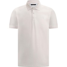 Hatemoğlu Ekru Regular Fit Polo Yaka Pamuklu Tişört