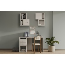 nettrends.net The New Trend Of Shopping Çalışma Masası Takımı 2 Çekmece 2 Kapaklı Modüler Nordic Stil Çalışma Alanı MST-CMS-1034