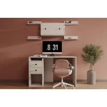 nettrends.net The New Trend Of Shopping Çalışma Masası ve Asma Raf Seti 2 Çekmece 1 Kapaklı Nordic Stil Ofis Takımı MST-CMS-1025