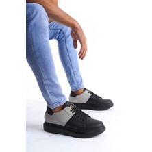 Tolzan SLW151 Boost Bağcıklı Cilt Süet Erkek Günlük Sneaker Ayakkabı Csst - Siyah/gri