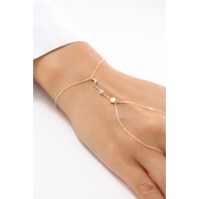 Zeyd Jewelry Turkuaz Taşlı Ay Yıldız Figürlü 14 Ayar Altın Şahmeran