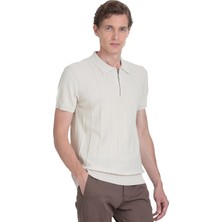 Hatemoğlu Ekru Regular Fit Polo Yaka Rayon Tişört