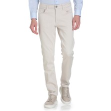 Hatemoğlu Ekru Slim Fit 5 Cep Pamuklu Kanvas Pantolon