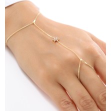 Zeyd Jewelry Baget Kesim Taşlı Yıldız 14 Ayar Altın Şahmeran