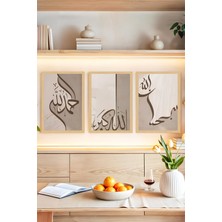 KutuTR 🌟modern Hat Sanatıyla Ruhunuza Dokunan Çerçeve Görünümlü 3’lü Tablo Seti🌟 CRVS1085 13 x 17