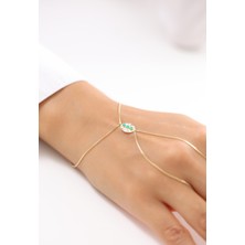 Zeyd Jewelry Işıltılı Turkuaz Taşlı 14 Ayar Altın Şahmeran