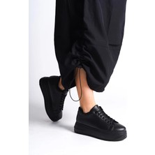 Tolzan Bıana Bağcıklı Ortopedik Taban Kadın Sneaker Spor Ayakkabı St - Siyah