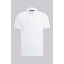 Hatemoğlu Beyaz Regular Fit Polo Yaka Pamuklu Tişört