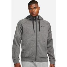 Nike Therma Fit Full Zip Hoodie Erkek Kapüşonlu Termal Fermuarlı Sweatshirt Antrasit