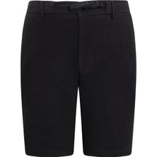 Hatemoğlu Siyah Rahat Kesim 100% Pamuk Yandan Cepli Şort