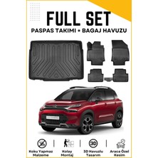 Ko Kaliteoto Citroen C3 Aircross 2021-2022-2023-2024 Model Alt Birebir Uyumlu Bagaj Havuzu+Paspas Seti