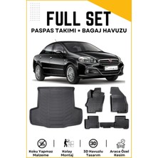Ko Kaliteoto Fiat Linea 2013 Model Birebir Uyumlu Bagaj Havuzu+Paspas Seti