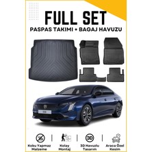 Ko Kaliteoto Peugeot 508 2024 Model Birebir Uyumlu Bagaj Havuzu+Paspas Seti