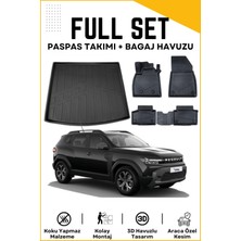 Ko Kaliteoto Renault Duster Full Hybrid 2024 Model Birebir Uyumlu Bagaj Havuzu+Paspas Seti