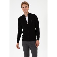 U.S. Polo Assn. Erkek Slim Fit Siyah Triko Hırka 50313684-VR046