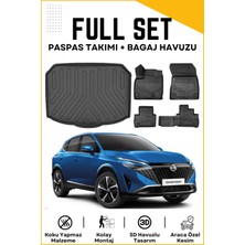 Ko Kaliteoto Nissan Qashqai 2024 Model Alt Birebir Uyumlu Bagaj Havuzu+Paspas Seti