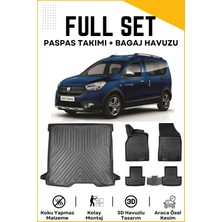 Ko Kaliteoto Dacia Dokker 2020 Model Birebir Uyumlu Bagaj Havuzu+Paspas Seti